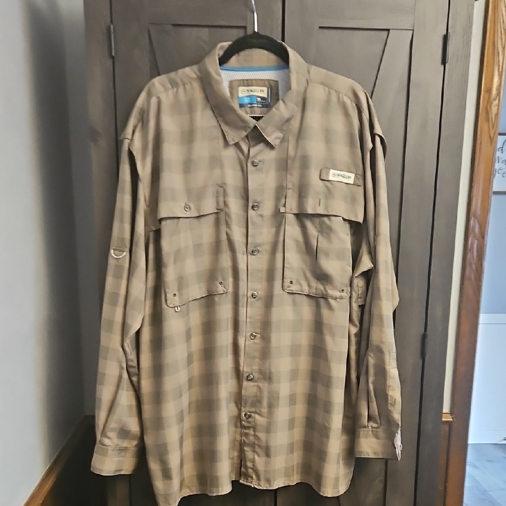 Magellan Men's Plaid Long Sleeve Shirt - Olive Green